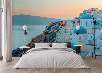 Greek seaside houses Wall mural