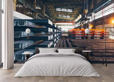 interior view of a steel factory,steel industry in city of China. Wall mural