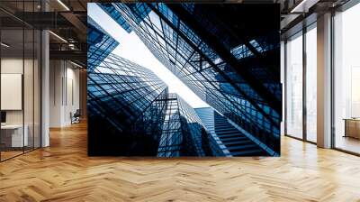 low angle view of skyscrapers in city of china. Wall mural