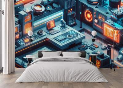 Modern office of smart factory Wall mural