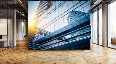 Skyscrapers from a low angle view in Shanghai,China. Wall mural