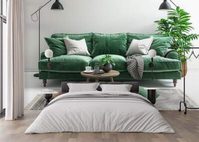 Sofa against the wall and green plants Wall mural