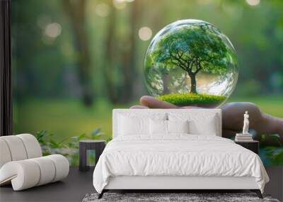 The Earth and Ball in Hand Wall mural