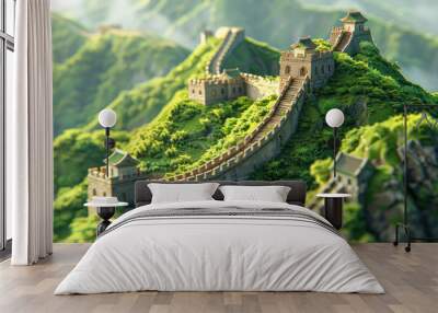 The Great Wall of China, mountain ranges Wall mural