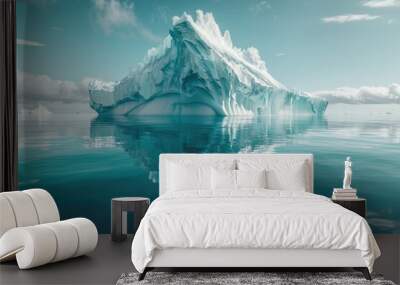 The surface and underwater parts of an iceberg Wall mural