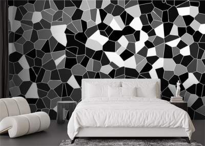 Seamless pattern mosaic marble pattern texture with seamless shapes. dark and light gray Geometric Modern creative background. black and white Geometric Broken quartz Modern creative background Wall mural