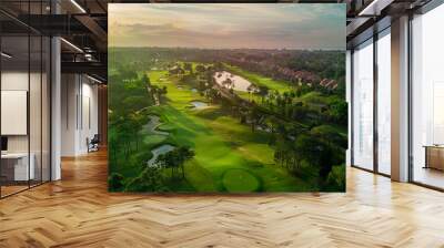 beautiful view of the golf course Wall mural