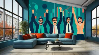 group of business people working in creative office Wall mural