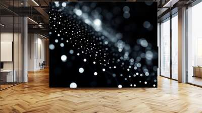 rendering of black wavy waves. futuristic background. technology concept Wall mural