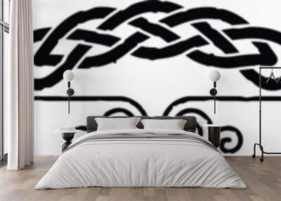 Elegant Header Footer - Curved Celtic Knot and Dragons Wall mural