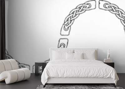 Seamless S Curved Celtic Knot Pattern Wall mural