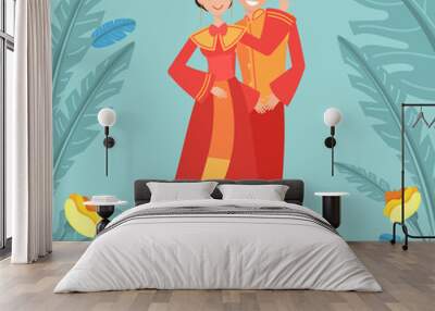 Chinesse wedding image Wall mural