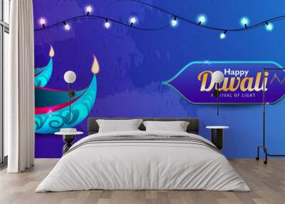 Happy Diwali Festival of Light Background Wall mural