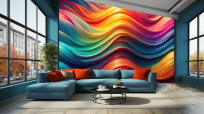 trendy colorful abstract fluid waves background Wall mural