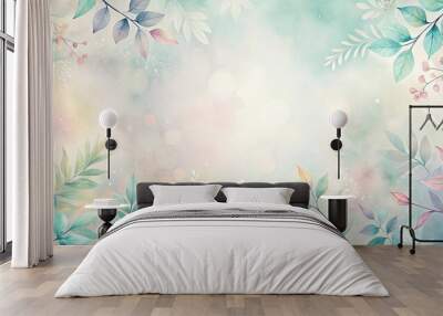 watercolor floral background pattern Wall mural