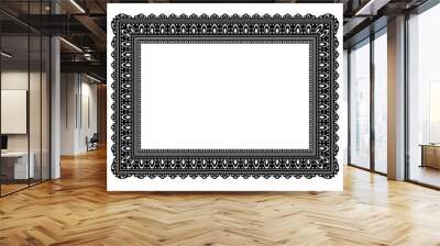 Beautiful frame for decorating the picture. Black silhouette. Vector drawing. Isolated object on a white background. Isolate. Wall mural