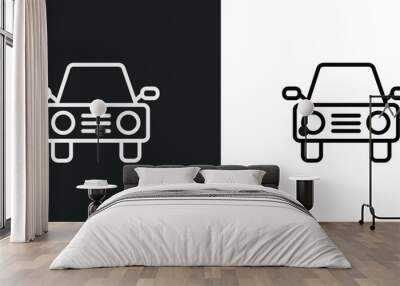 auto icon isolated in white and black colors. auto outline vector icon from transport collection for web, mobile apps and ui. Wall mural