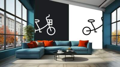 bicycle for children icon isolated in white and black colors. bicycle for children outline vector icon from sports collection for web, mobile apps and ui. Wall mural