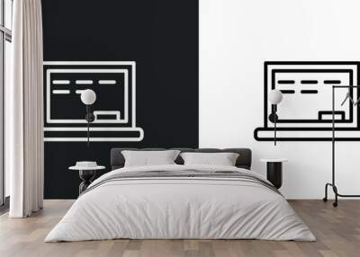 chalkboard icon isolated in white and black colors. chalkboard outline vector icon from education collection for web, mobile apps and ui. Wall mural