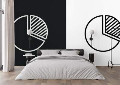 circular pie chart icon isolated in white and black colors. circular pie chart outline vector icon from business collection for web, mobile apps and ui. Wall mural