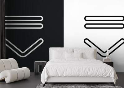 drop down icon isolated in white and black colors. drop down outline vector icon from user interface collection for web, mobile apps and ui. Wall mural