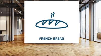 french bread icon from food collection. Thin linear french bread, bread, french outline icon isolated on white background. Line vector french bread sign, symbol for web and mobile Wall mural