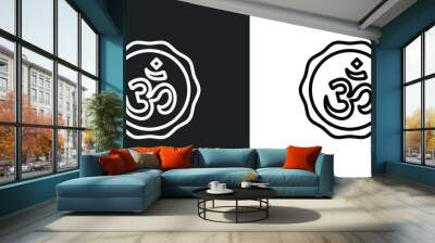 hinduism icon isolated in white and black colors. hinduism outline vector icon from religion collection for web, mobile apps and ui. Wall mural