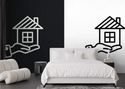 home insurance icon isolated in white and black colors. home insurance outline vector icon from business collection for web, mobile apps and ui. Wall mural