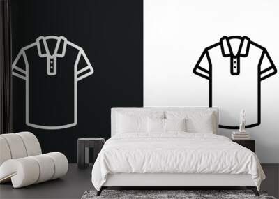 polo shirt icon isolated in white and black colors. polo shirt outline vector icon from clothes collection for web, mobile apps and ui. Wall mural