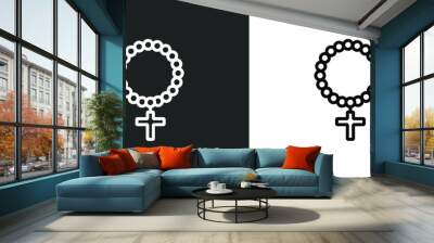 raya rosary icon isolated in white and black colors. raya rosary outline vector icon from religion collection for web, mobile apps and ui. Wall mural