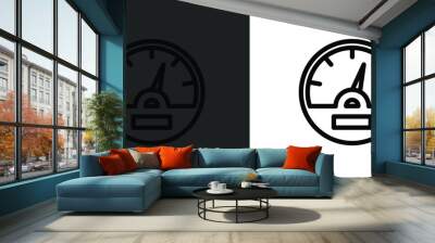 vehicle speedometer icon isolated in white and black colors. vehicle speedometer outline vector icon from technology collection for web, mobile apps and ui. Wall mural