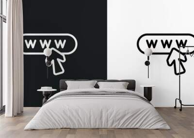 web domain icon isolated in white and black colors. web domain outline vector icon from programming collection for web, mobile apps and ui. Wall mural