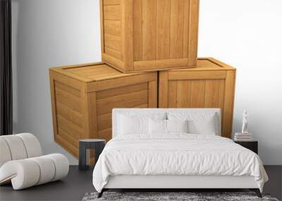 Three wooden boxes 2 Wall mural