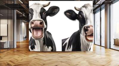 Very happy, smiling and cheerful cows Wall mural