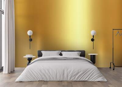 Golden Metallic Background, Gold Foil Texture, Metal Gradient Sheet, Steel Effect. Wall mural