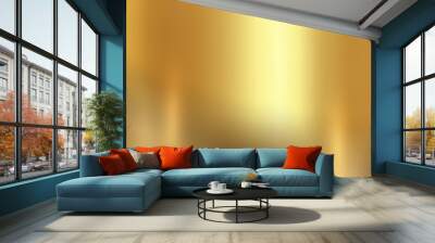 Golden Metallic Background, Gold Foil Texture, Metal Gradient Sheet, Steel Effect. Wall mural