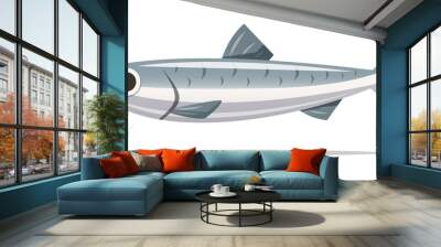 Anchovy fish vector isolated illustration Wall mural