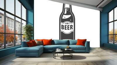 Bottle of beer icon transparent vector isolated Wall mural