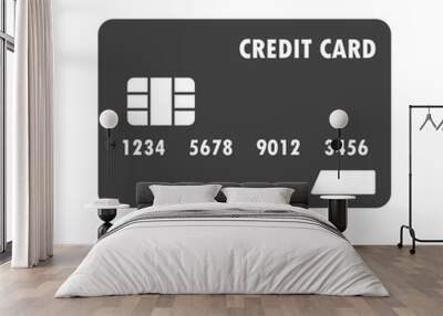 Credit card icon transparent vector isolated Wall mural