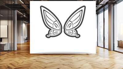 Fairy wings outline icon transparent vector isolated Wall mural