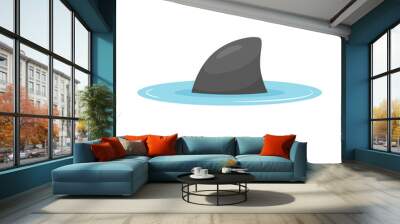 Shark fin out of water vector Wall mural