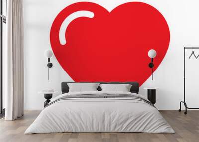 Shiny heart icon flat deisgn Wall mural