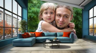 Portrait Vater und Tochter Wall mural