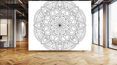 Kids Fashionable Mandala Coloring Book Page for kdp Book Interior Wall mural