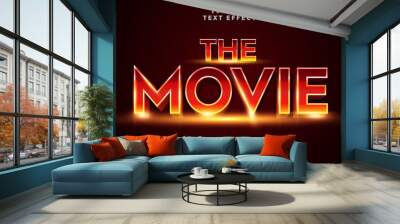 3D Cinematic Movie text effect - Editable text effect Wall mural