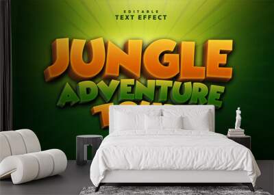 3D Jungle Adventure Tour text effect - Editable text effect Wall mural