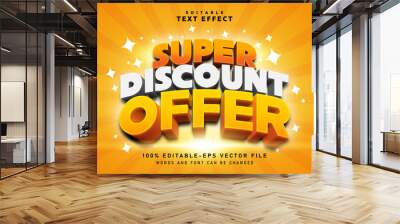 3d super discount offer text effect - editable text effect Wall mural