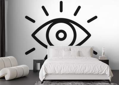 Eye icon thin line for web and mobile, modern minimalistic flat design. Vector dark grey icon on light grey background. Wall mural