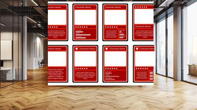 card game template with black frame and red maroon color, for player game, hockey, football Wall mural