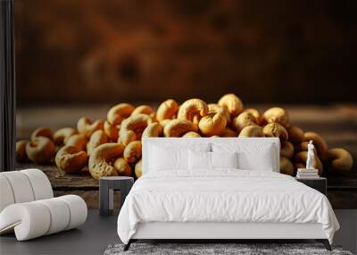 cashews wooden table Wall mural